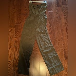 Dark green tube top jumpsuit